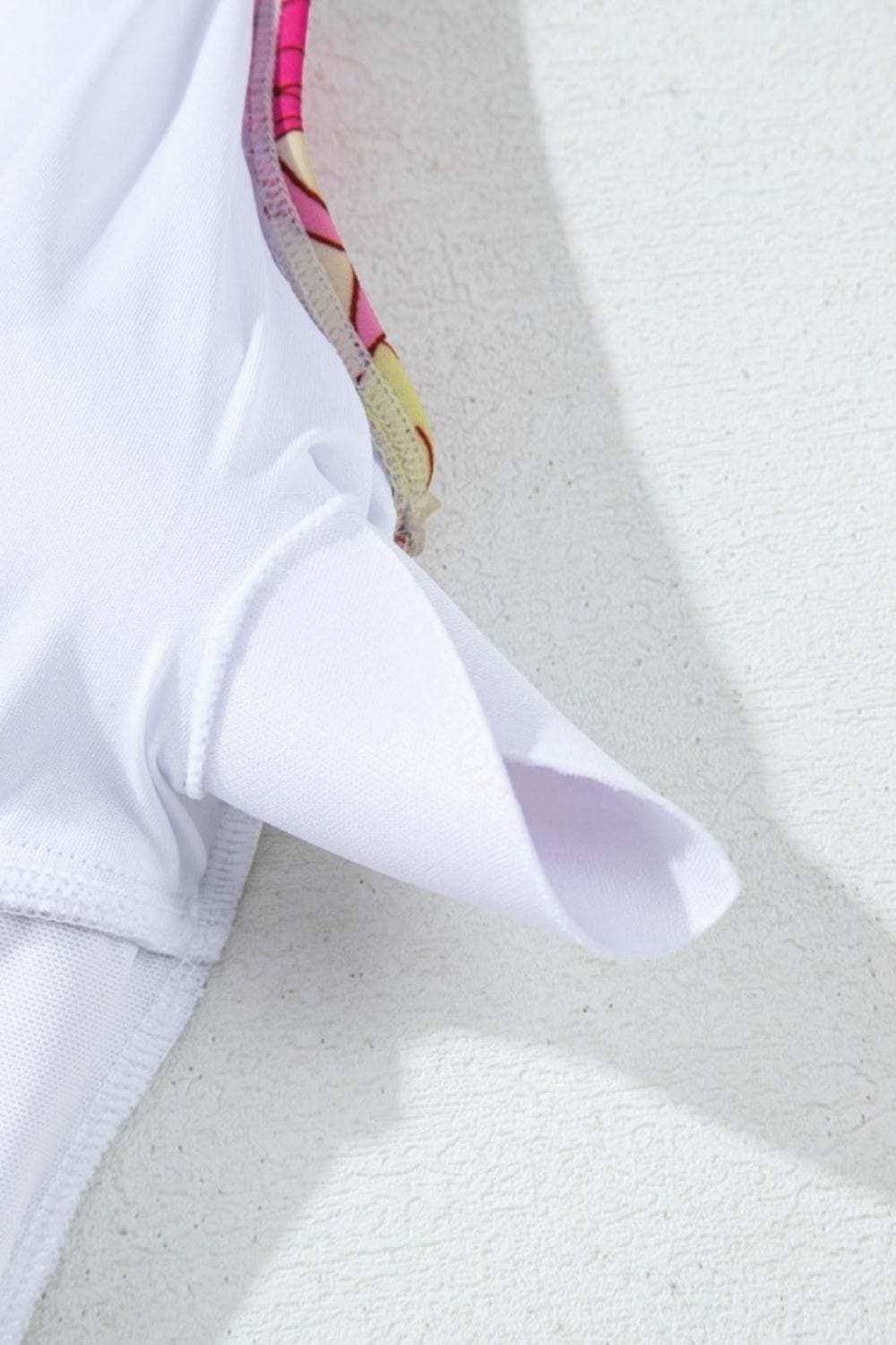 Floral Ruffle Trim Tummy Control One Piece Swimsuit - Trendsi - Flyclothing LLC