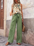 Printed Tank Top and Wide Leg Pants Set - Trendsi - Flyclothing LLC
