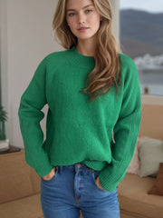 Mock Neck Long Sleeve Sweater - Trendsi