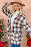 And The Why Plaid Open Front Hooded Shacket - Trendsi - Flyclothing LLC