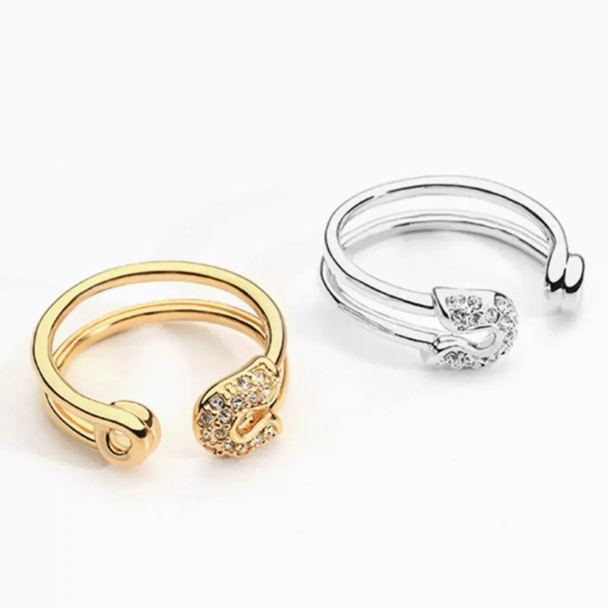 Zircon Double Band Open Ring - Trendsi - Flyclothing LLC