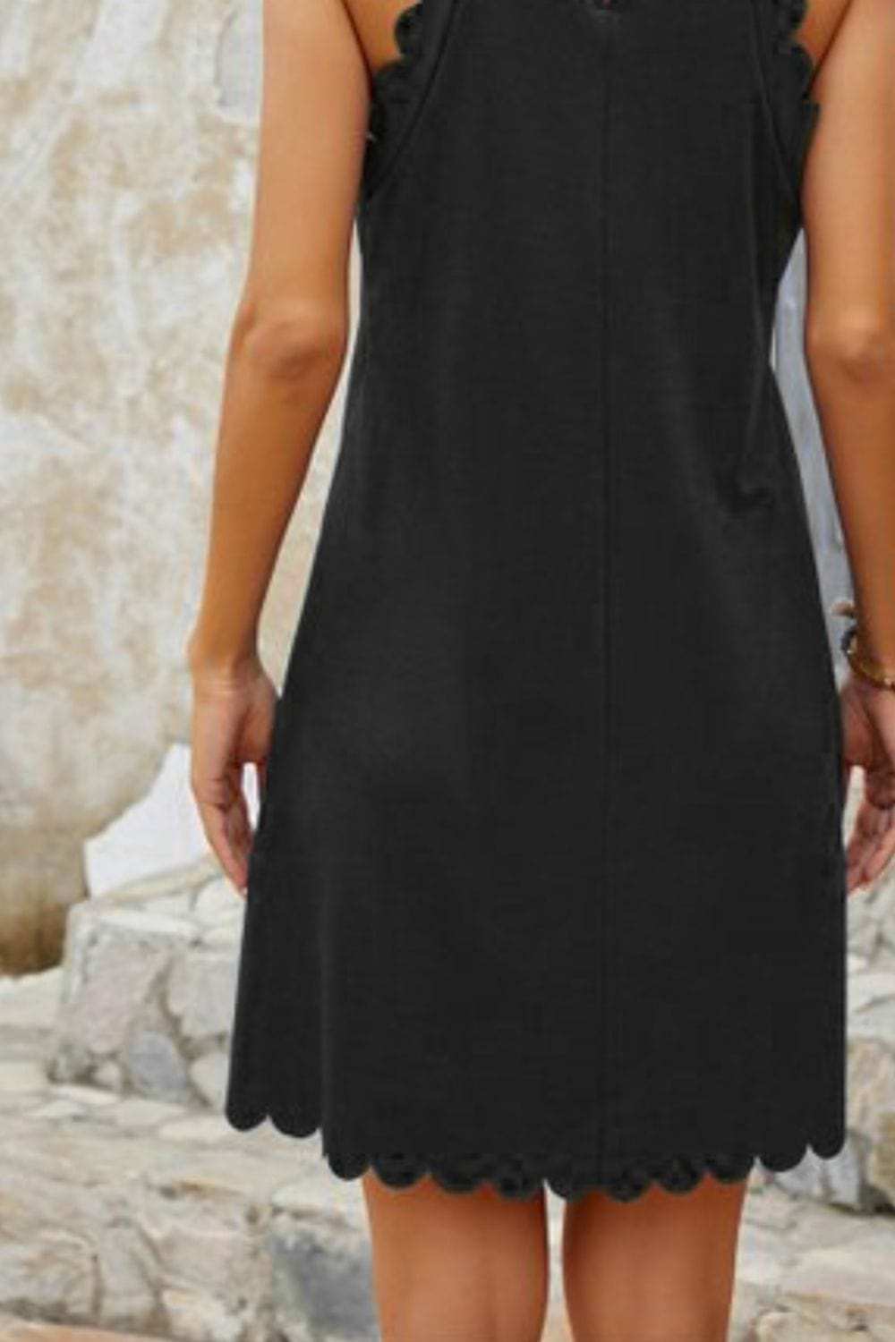 Mock Neck Sleeveless Mini Dress - Trendsi - Flyclothing LLC