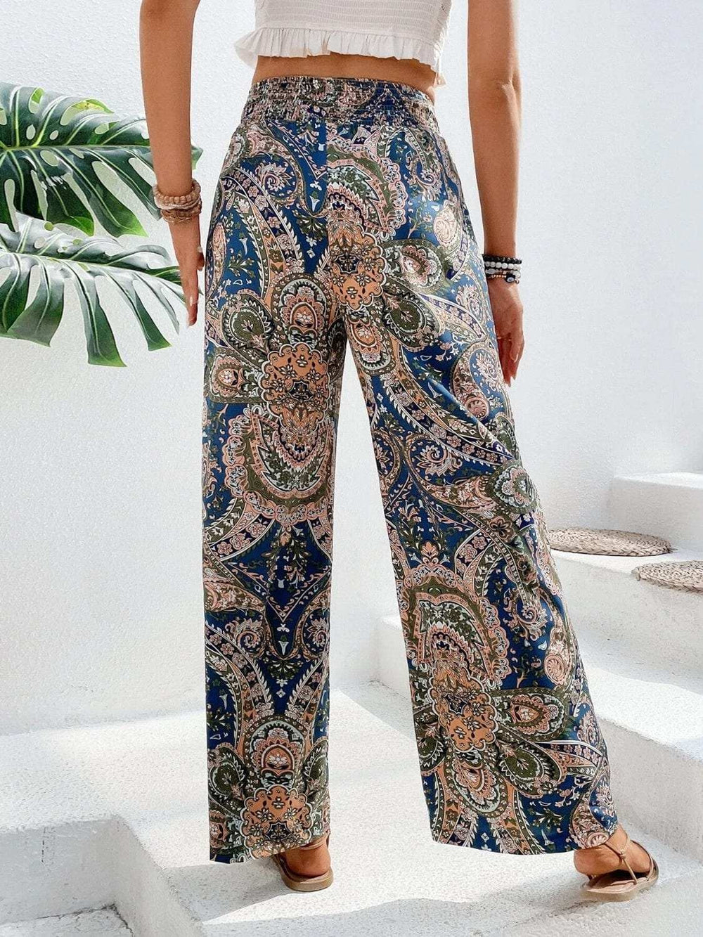 Printed Wide Leg Pants - Trendsi - Flyclothing LLC