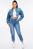 American Bazi High Waist Pleated Waist Mom Jeans - Trendsi