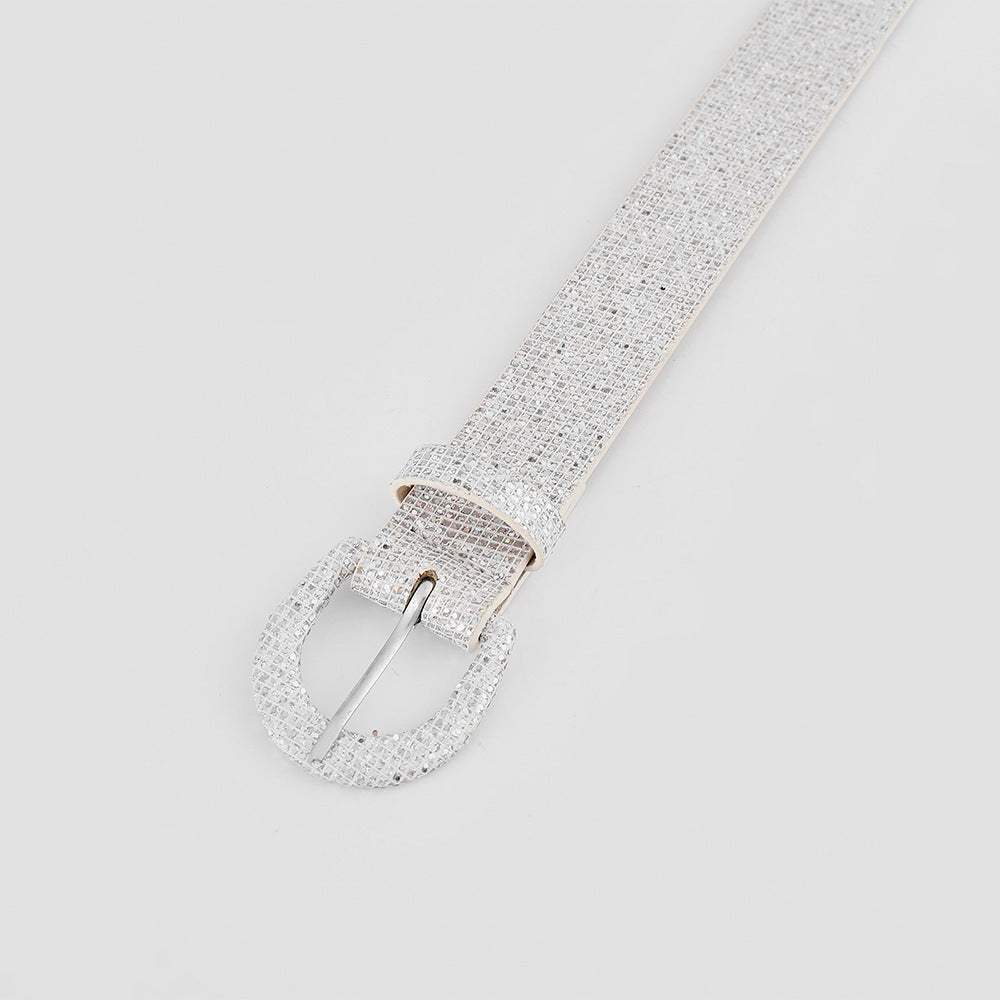 Sequin PU Leather Belt - Trendsi - Flyclothing LLC
