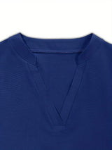 Tiered Notched Half Sleeve Dress - Trendsi - Flyclothing LLC