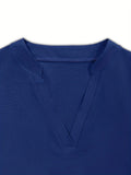 Tiered Notched Half Sleeve Dress Trendsi