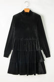 Ruffled Layered Long Sleeve Mini Dress - Trendsi