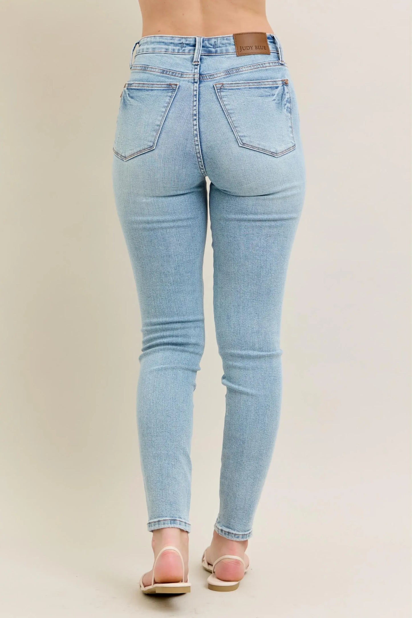 Judy Blue Full Size Mr Tummy Control Vintage Wash Skinny Jeans Plus Size - Trendsi - Flyclothing LLC