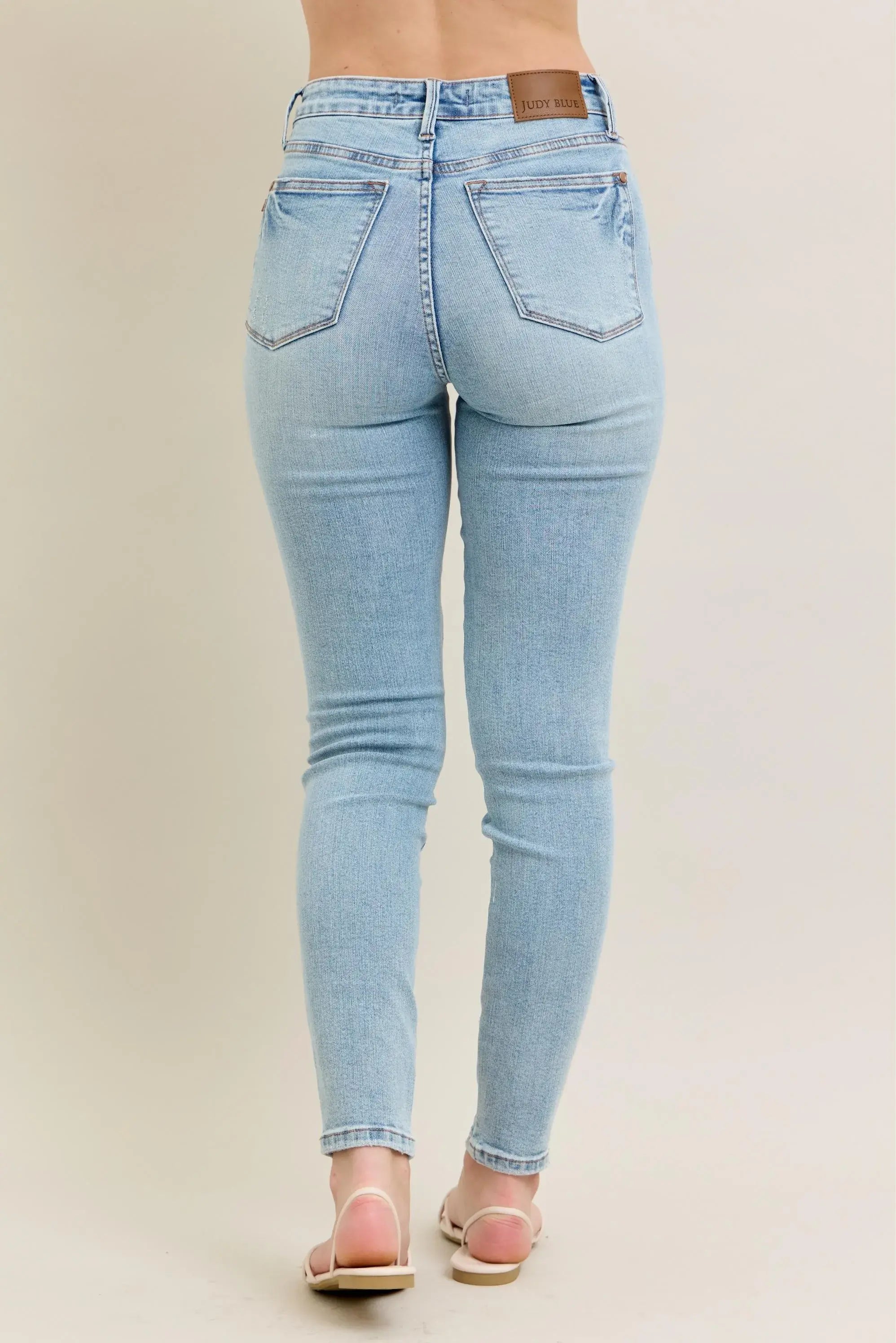 Judy Blue Full Size Mr Tummy Control Vintage Wash Skinny Jeans Plus Size - Trendsi - Flyclothing LLC
