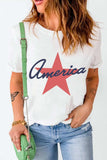 Star Round Neck Short Sleeve T-Shirt - Trendsi - Flyclothing LLC