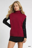 Umgee High-Low Turtleneck Sleeveless Sweater Top - Trendsi - Flyclothing LLC