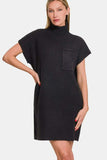 Zenana Short Sleeve Sweater Mini Dress - Trendsi - Flyclothing LLC