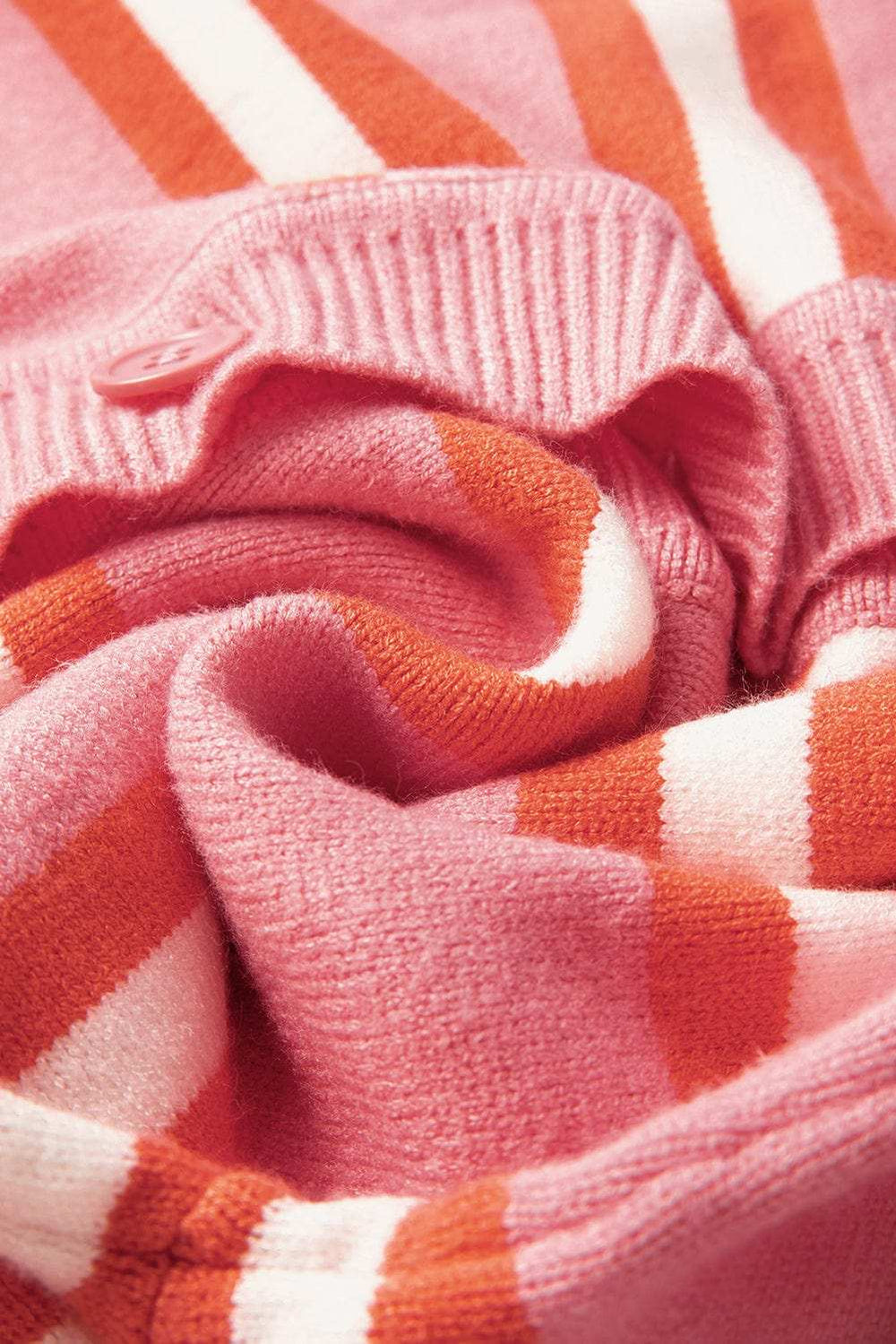 Striped Button Down Long Sleeve Cardigan - Trendsi - Flyclothing LLC