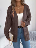 Openwork Open-Front Long Sleeve Cardigan - Trendsi - Flyclothing LLC