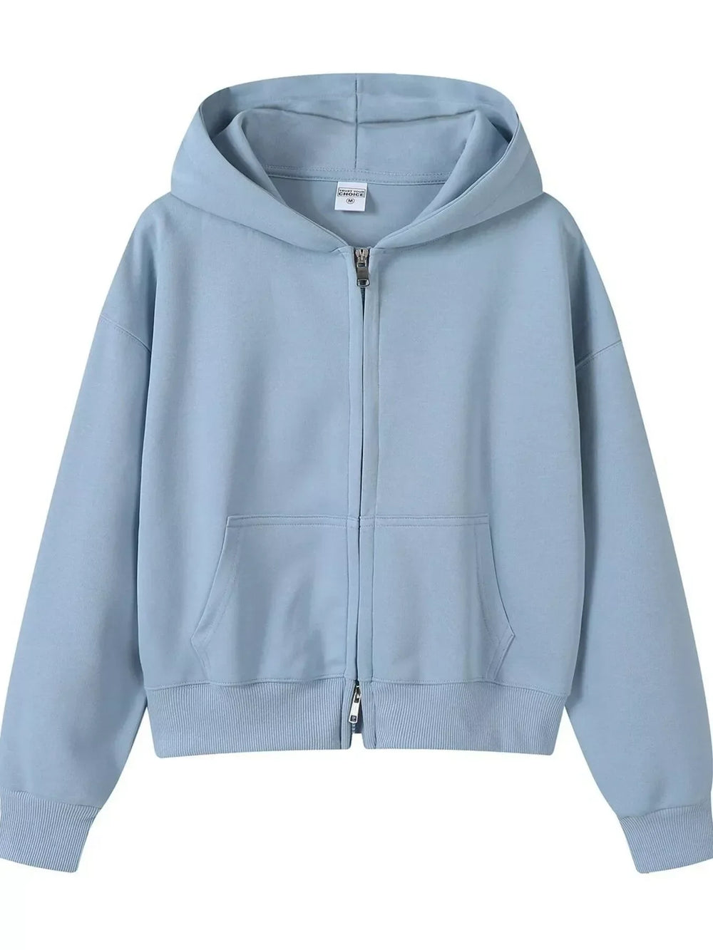 Full Size Casual Zip-Up Long Sleeve Hoodie Plus Size - Trendsi - Flyclothing LLC
