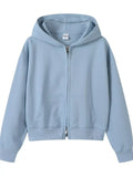 Full Size Casual Zip-Up Long Sleeve Hoodie Plus Size - Trendsi - Flyclothing LLC