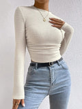 Round Neck Long Sleeve T-Shirt - Trendsi