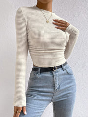 Round Neck Long Sleeve T-Shirt - Trendsi