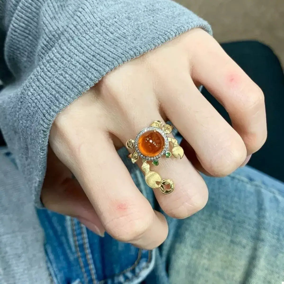 18K Gold-Plated Crab Ring - Trendsi - Flyclothing LLC