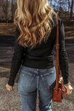 Round Neck Long Sleeve Knit Top - Trendsi - Flyclothing LLC