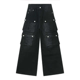 Multi-Pocket Cargo Wide-Leg Jeans - Trendsi - Flyclothing LLC
