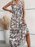Floral Sleeveless Midi Dress - Trendsi