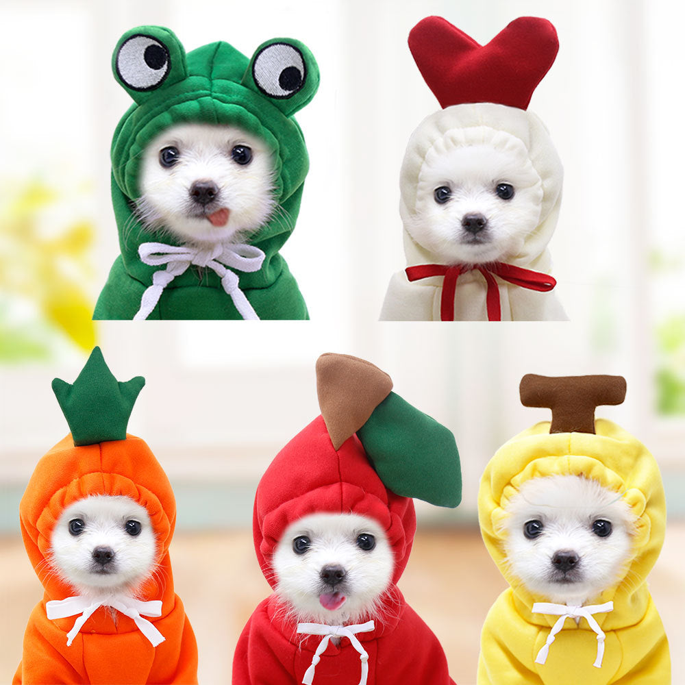Cute Fruit Dog Clothes For Small Dogs Hoodies Winter Warm Fleece Pet Clothing Puppy Cat Costume Coat For French Chihuahua Outfit - My Store - Flyclothing LLC