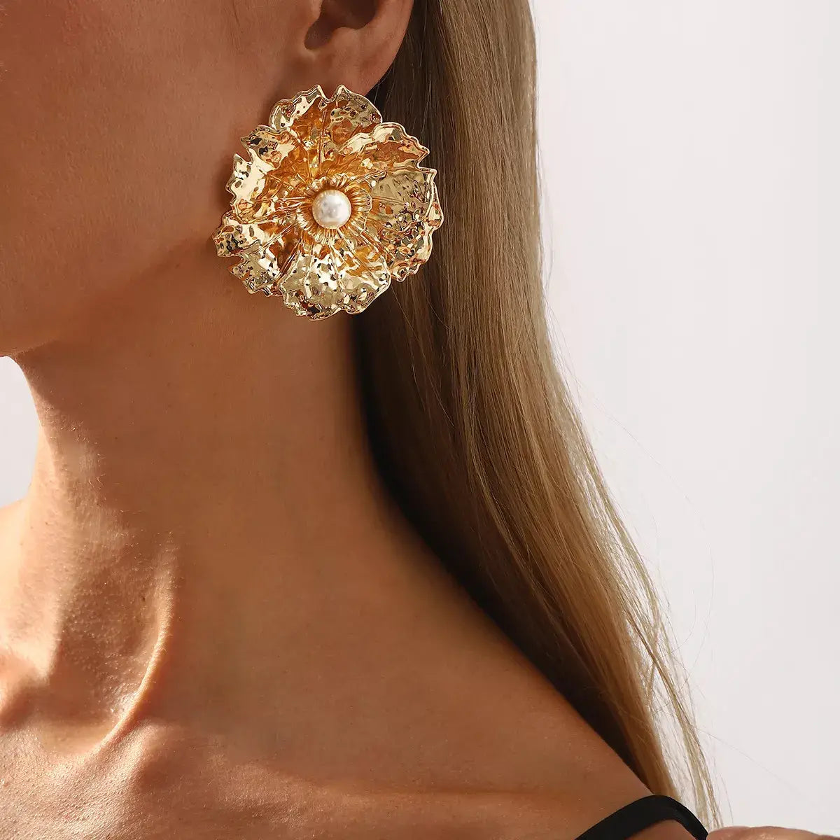 18K Gold-Plated Flower Earrings - Trendsi - Flyclothing LLC