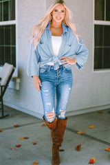 Striped Collared Neck Long Sleeve Shirt - Trendsi - Flyclothing LLC