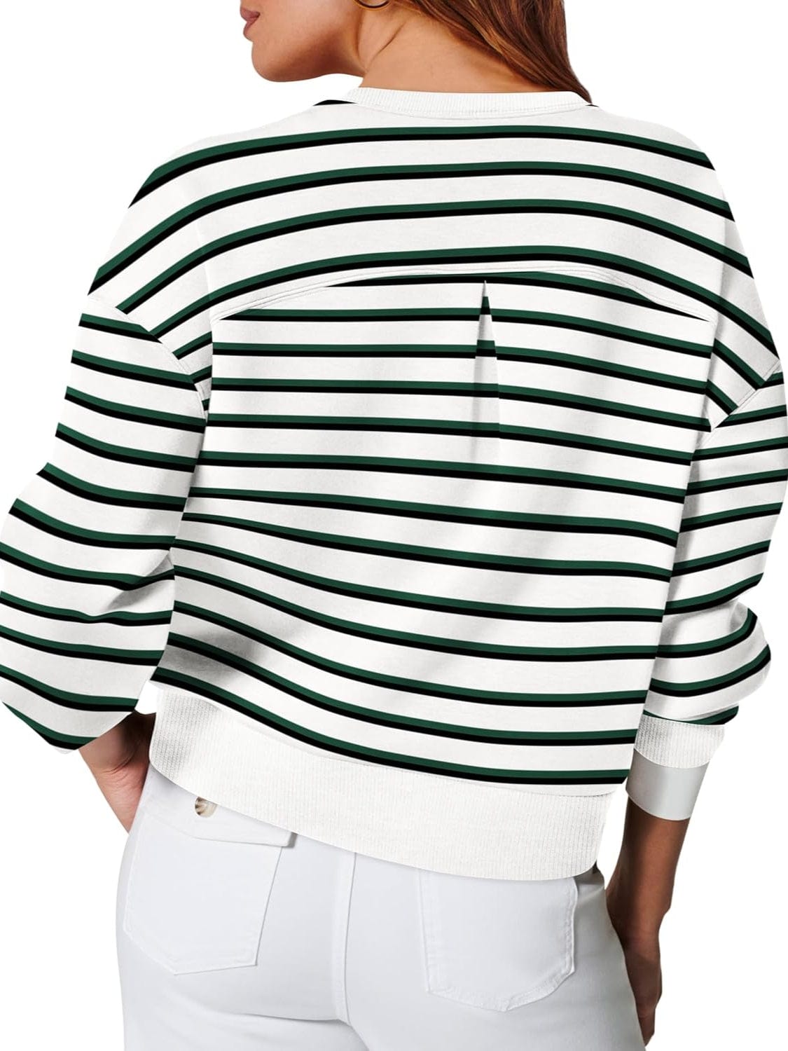 Lovelet Striped Round Neck Long Sleeve Sweatshirt - Trendsi
