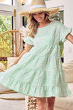 BiBi Ruffled Hem Short Sleeve Tiered Dress - Trendsi - Flyclothing LLC