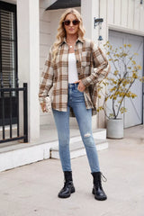 Casual Plaid Long Sleeve Shirt - Trendsi - Flyclothing LLC