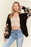 ADORA Multi Color Sleeve Crochet Cardigan - Trendsi