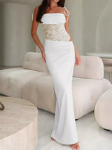 Lace Cutout Tie Shoulder Maxi Dress - Trendsi - Flyclothing LLC