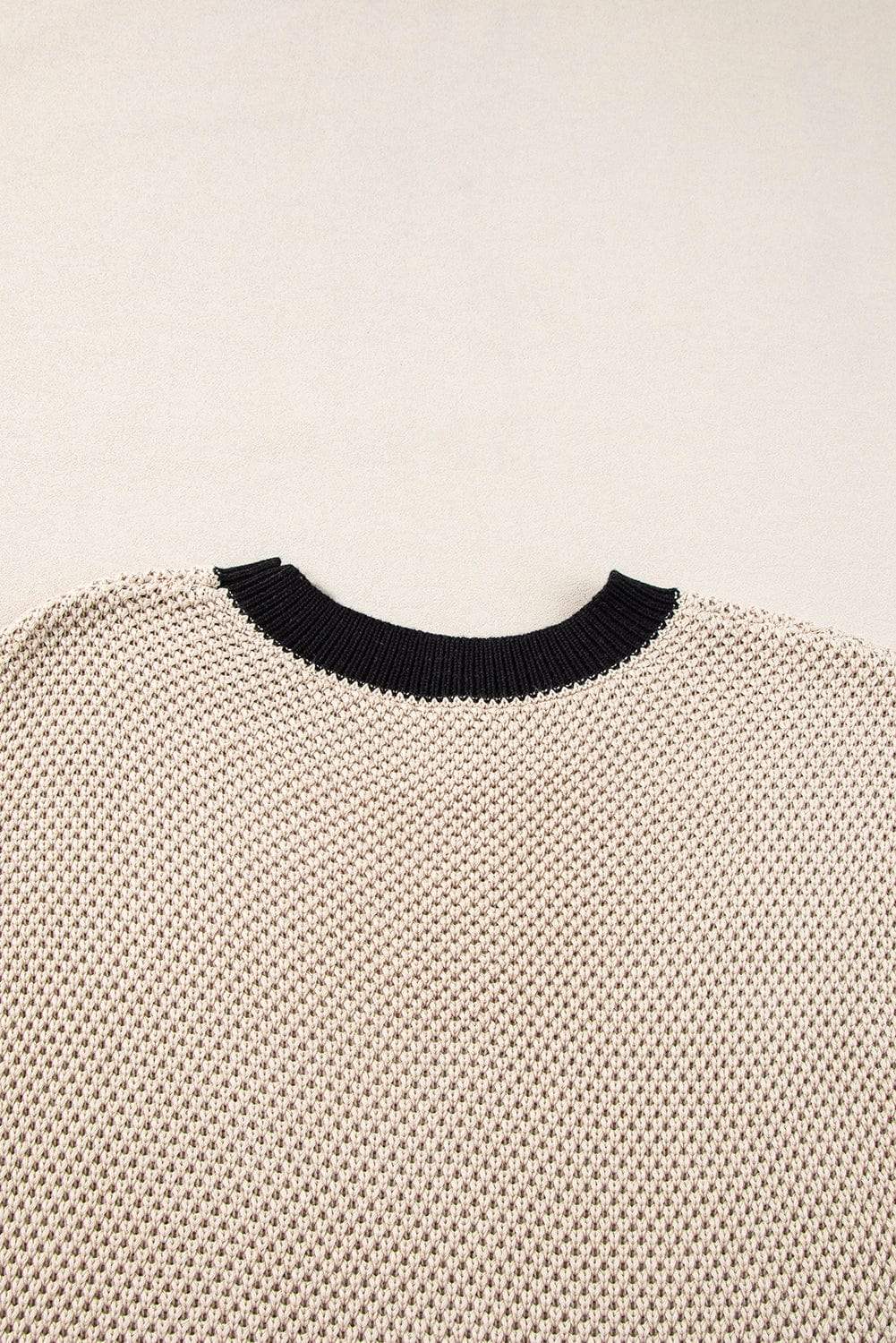 Contrast Trim Round Neck Cap Sleeve Knit Top - Trendsi - Flyclothing LLC