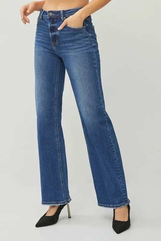 RISEN High Rise Straight Jeans - Trendsi - Flyclothing LLC