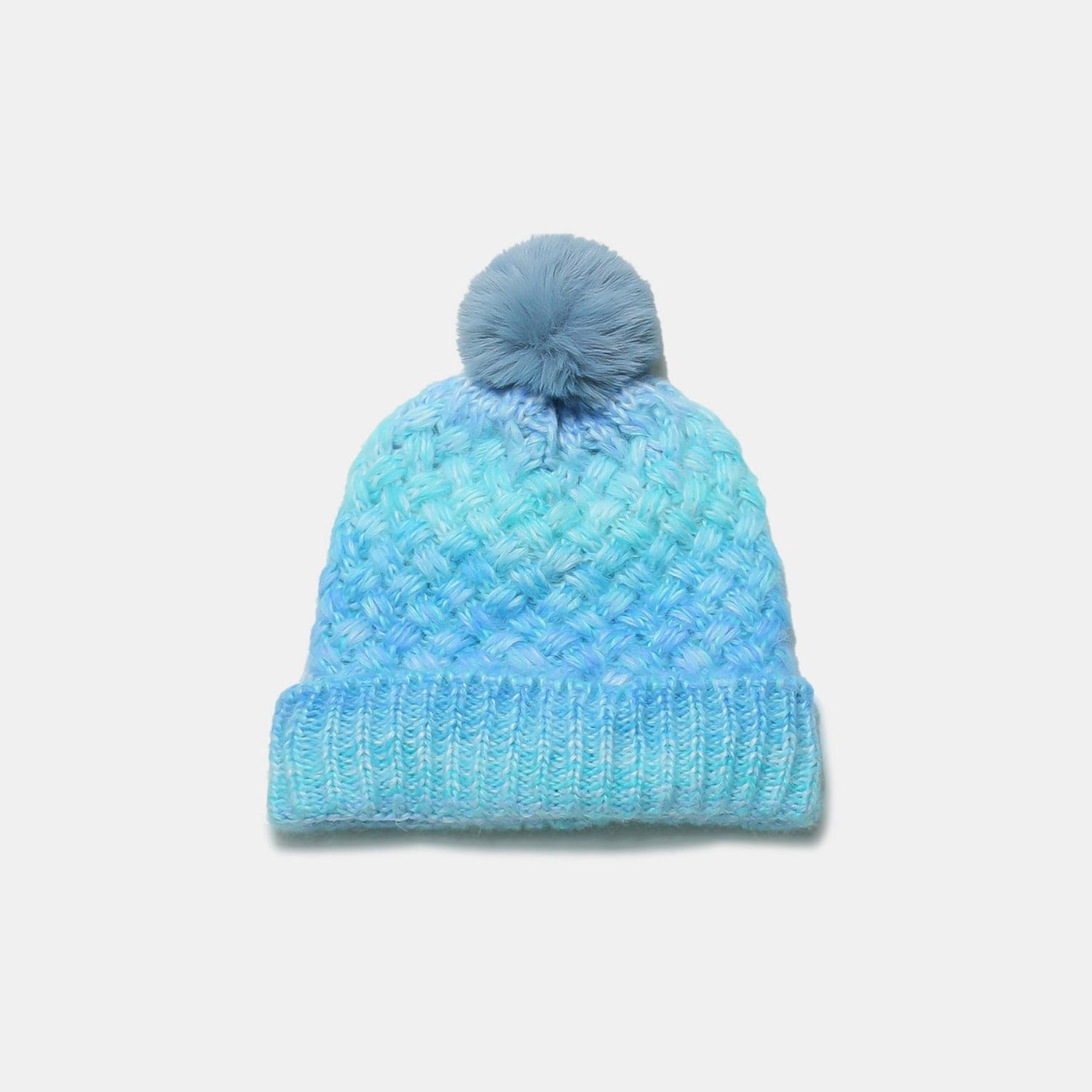 Gradient Knit Hat with Pompom - Trendsi