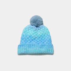 Gradient Knit Hat with Pompom - Trendsi