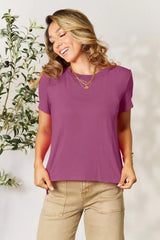 Basic Bae Full Size Round Neck Short Sleeve T-Shirt - ShopBasicbae - Flyclothing LLC