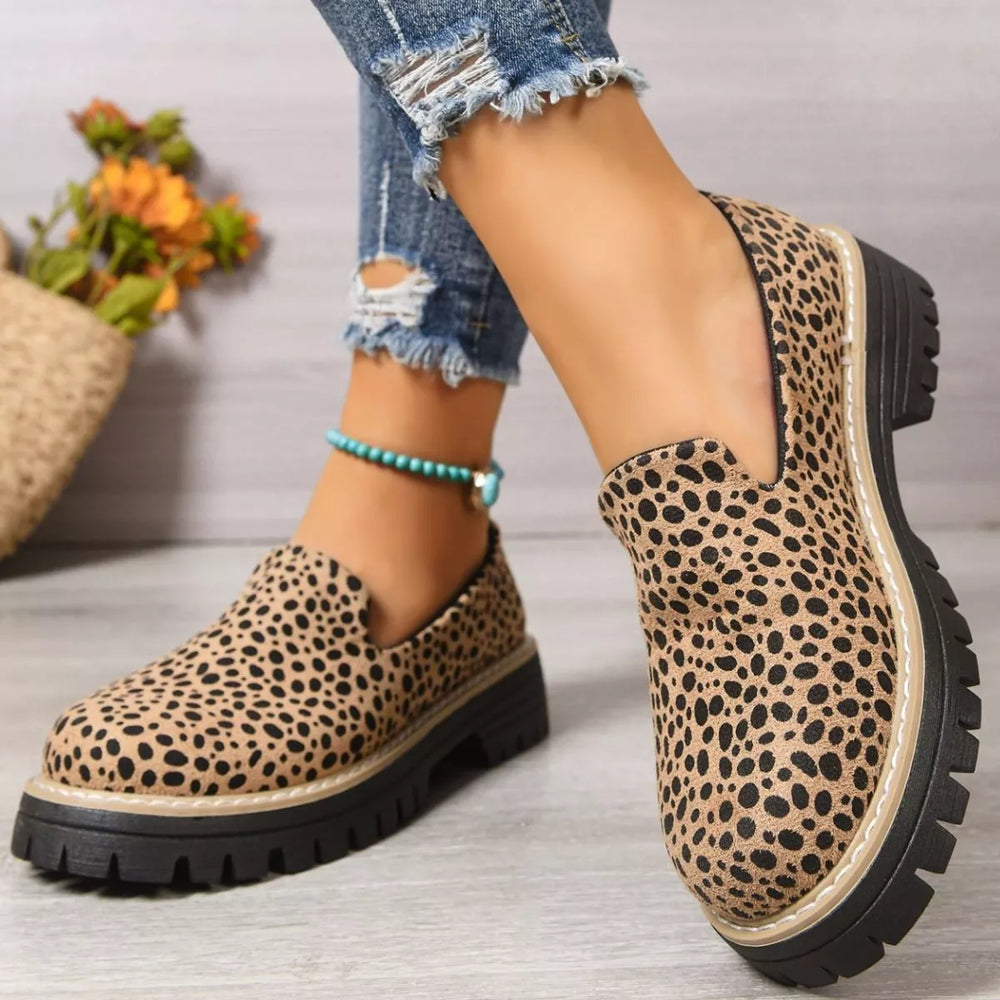 Leopard Print Chunky Loafers - Trendsi - Flyclothing LLC