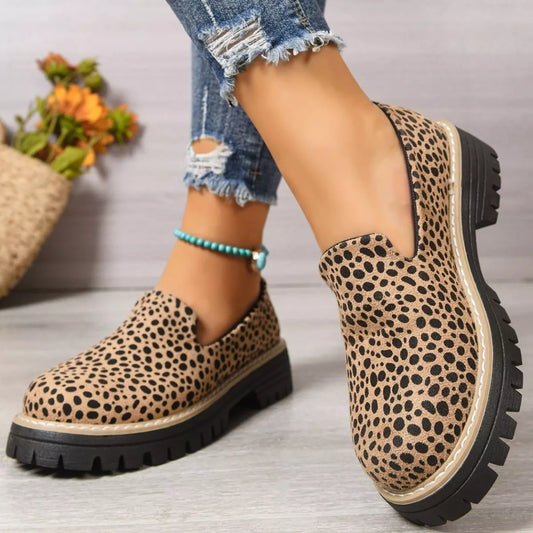 Leopard Print Chunky Loafers - Trendsi - Flyclothing LLC