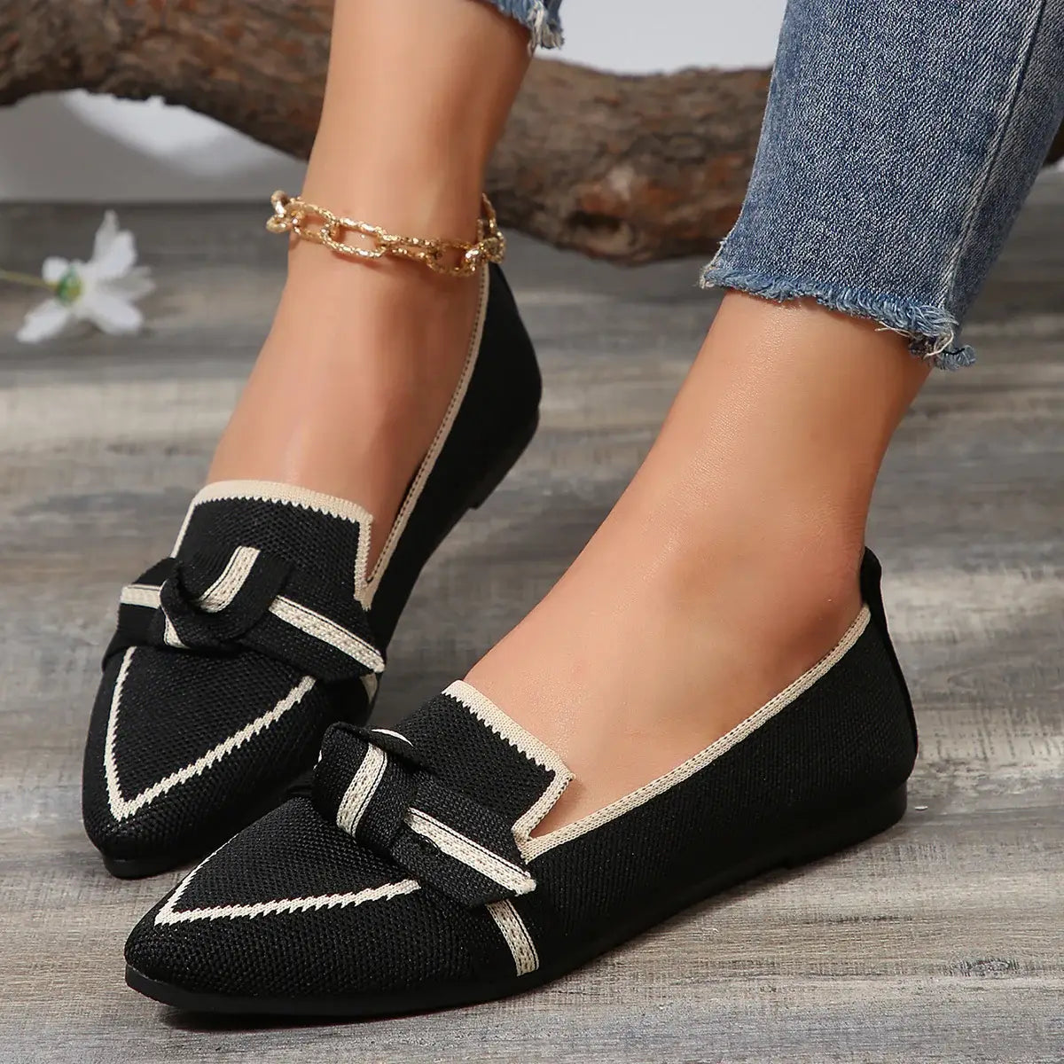 Point Toe Mesh Flat Slip-Ons - Trendsi - Flyclothing LLC