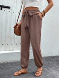 Tied High Waist Pants with Pockets Trendsi