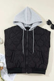 Drawstring Zip Up Hooded Vest Coat - Trendsi - Flyclothing LLC