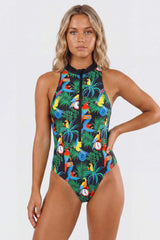 The 5 O'Clock Somewhere | Margaritaville® Zip Up One Piece Swimsuit - Shinesty - Flyclothing LLC