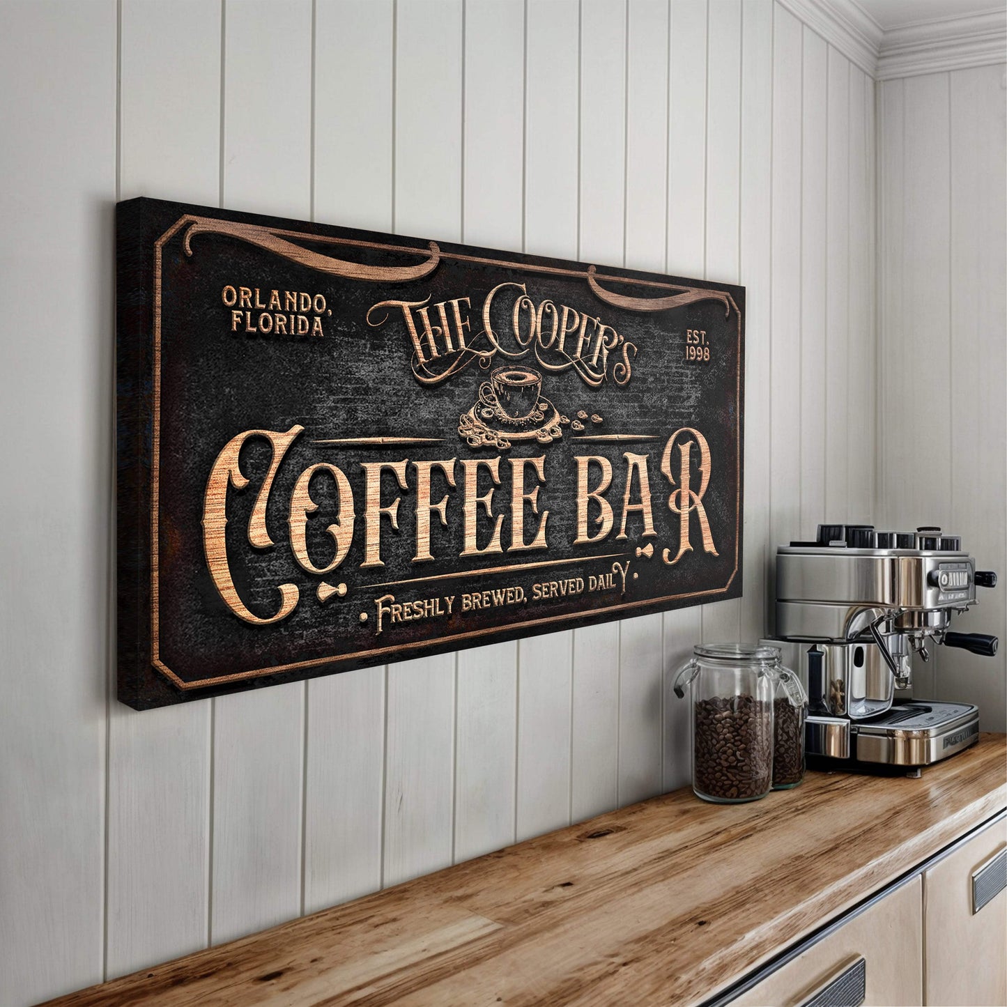 Personalized Coffee Bar Sign V - Tailored Canvases - Flyclothing LLC