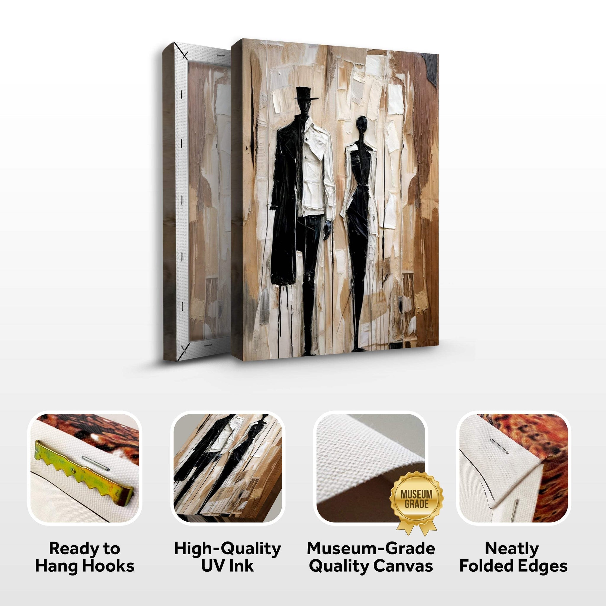 Modern Abstract Couple Wall Art - Tailored Canvases - Flyclothing LLC