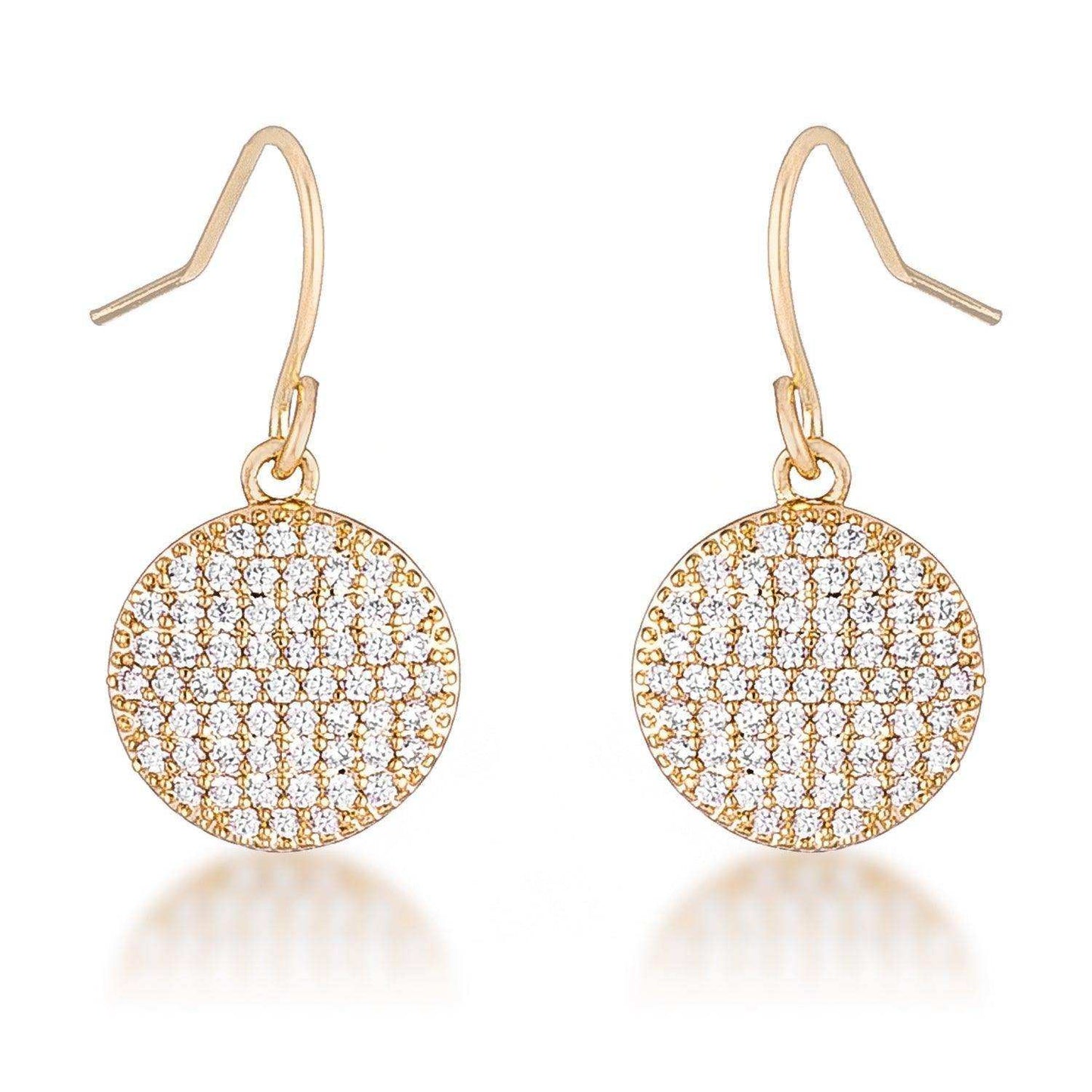 .6 Ct Elegant CZ Gold Plated Disk Earrings - JGI - Flyclothing LLC
