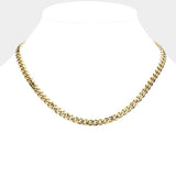 6 Diamond Cut Stainless Steel 16 Inch 6.2mm Cuban Metal Chain Necklace - Madeline Love - Flyclothing LLC